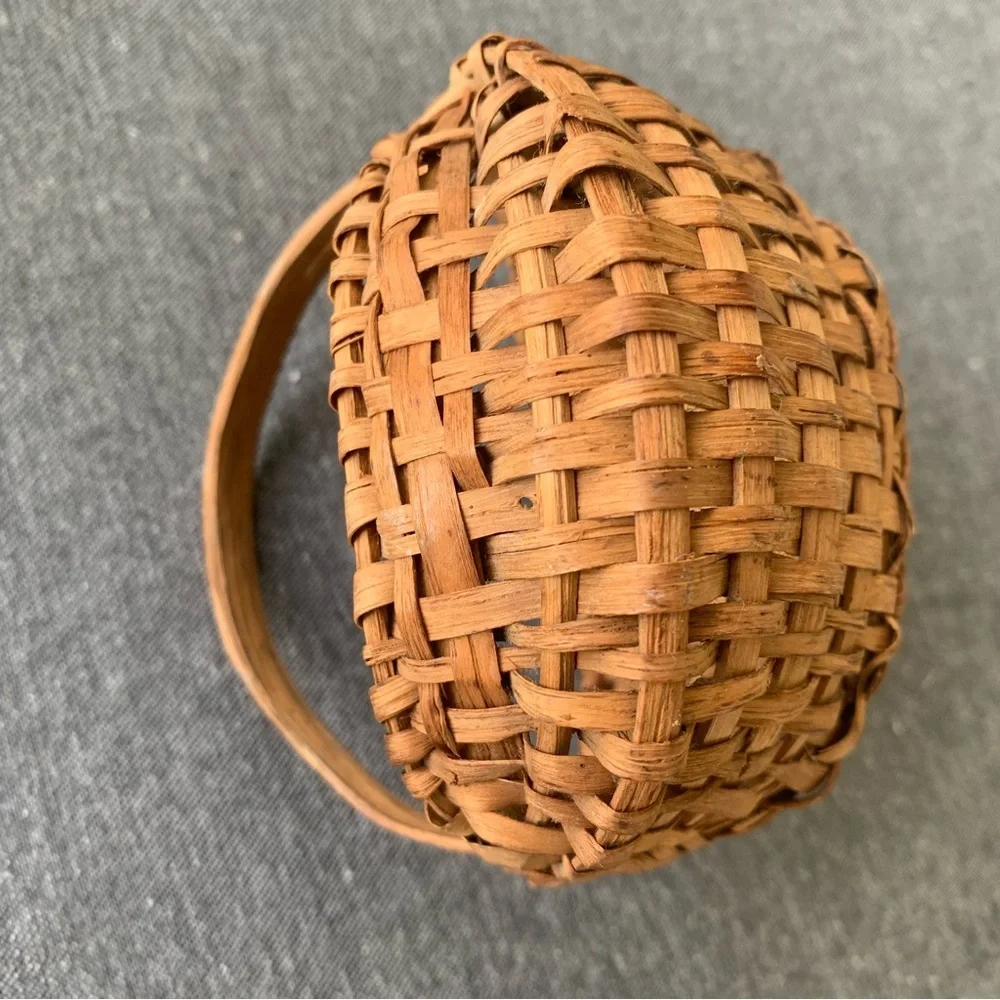 Splint Oak Basket Antique Primitive Fruit Gathering Farmhouse Farm Split